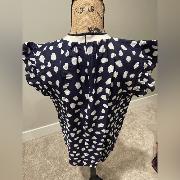 Navy Spotted Blouse by THML - Picture 4 of 12